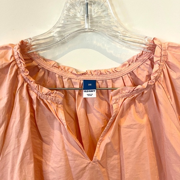 Old Navy Puff Sleeve Split Neck Swing Blouse Top Shirt. Women’s XS Bamboo Pink - Picture 5 of 8